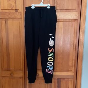 Snoopy sweatpants.